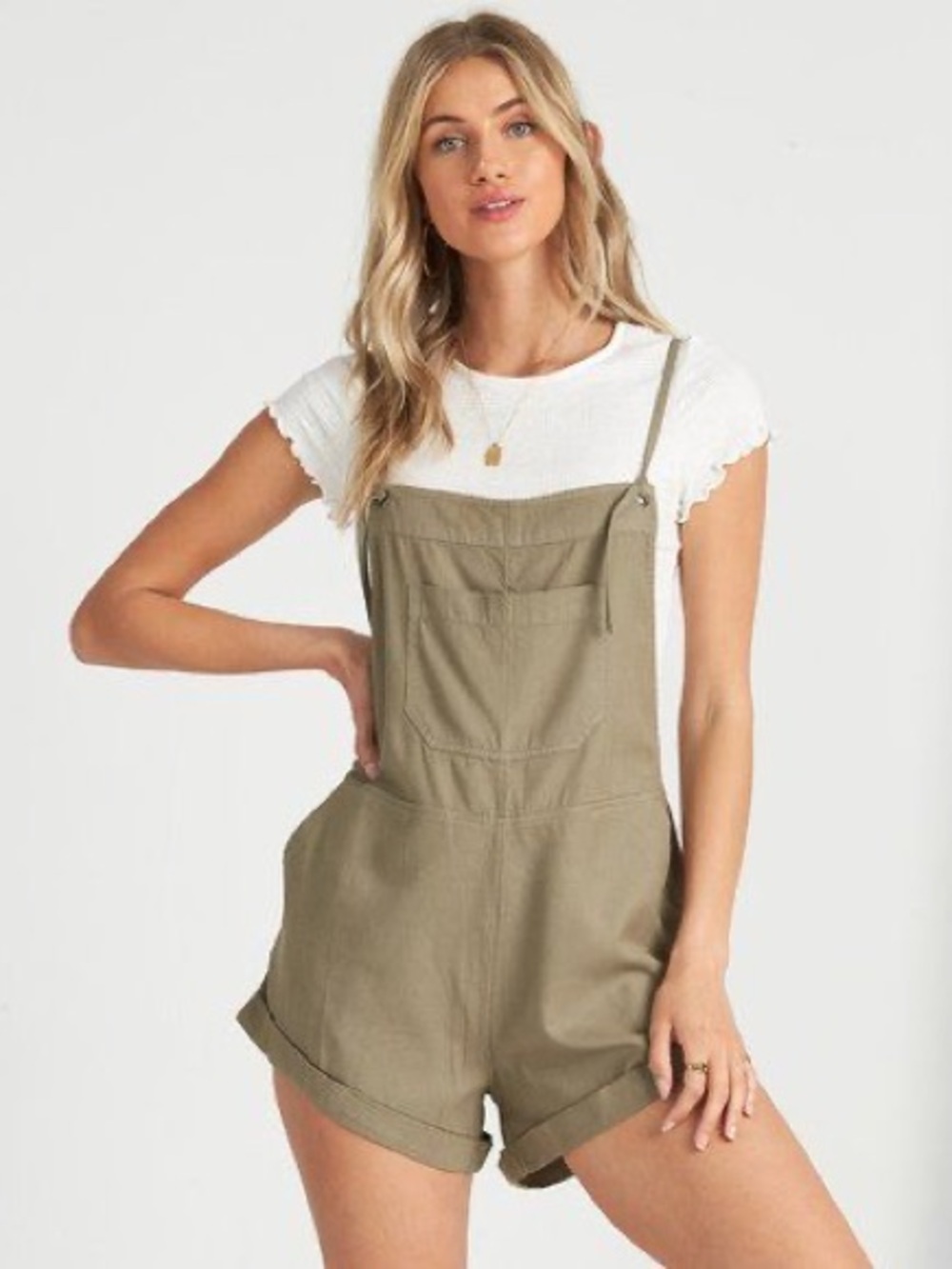 Urban Outfitters BDG Olive Green Women's Short Overalls - Womens Medium